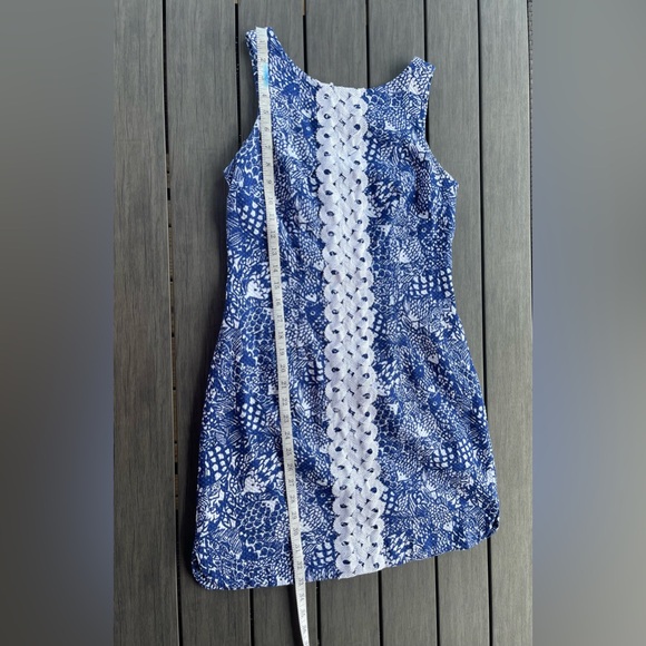 Lilly Pulitzer Shift Dress Upstream Fish Print Size 6 - Picture 6 of 11